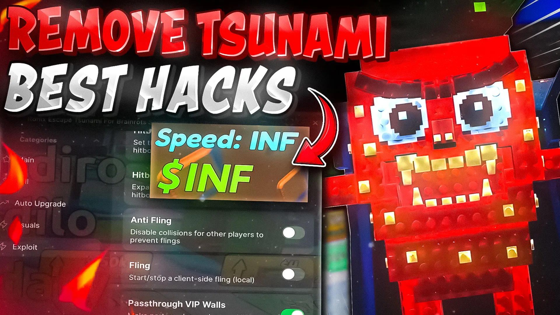 Ronix Hub | Escape Tsunami For Brainrots | Auto... Script preview