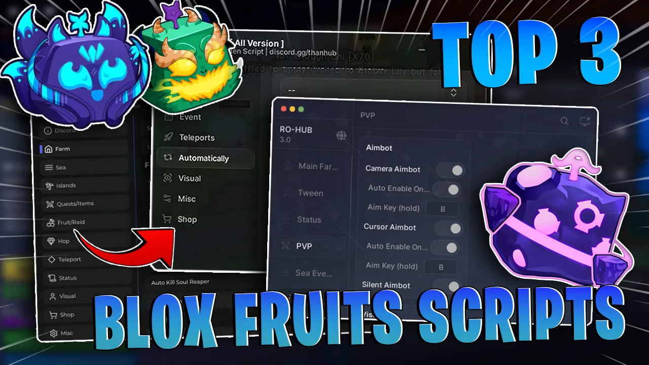 TOP 3 Blox Fruit Scripts *NO KEY* (Fast Auto Fa... Script preview