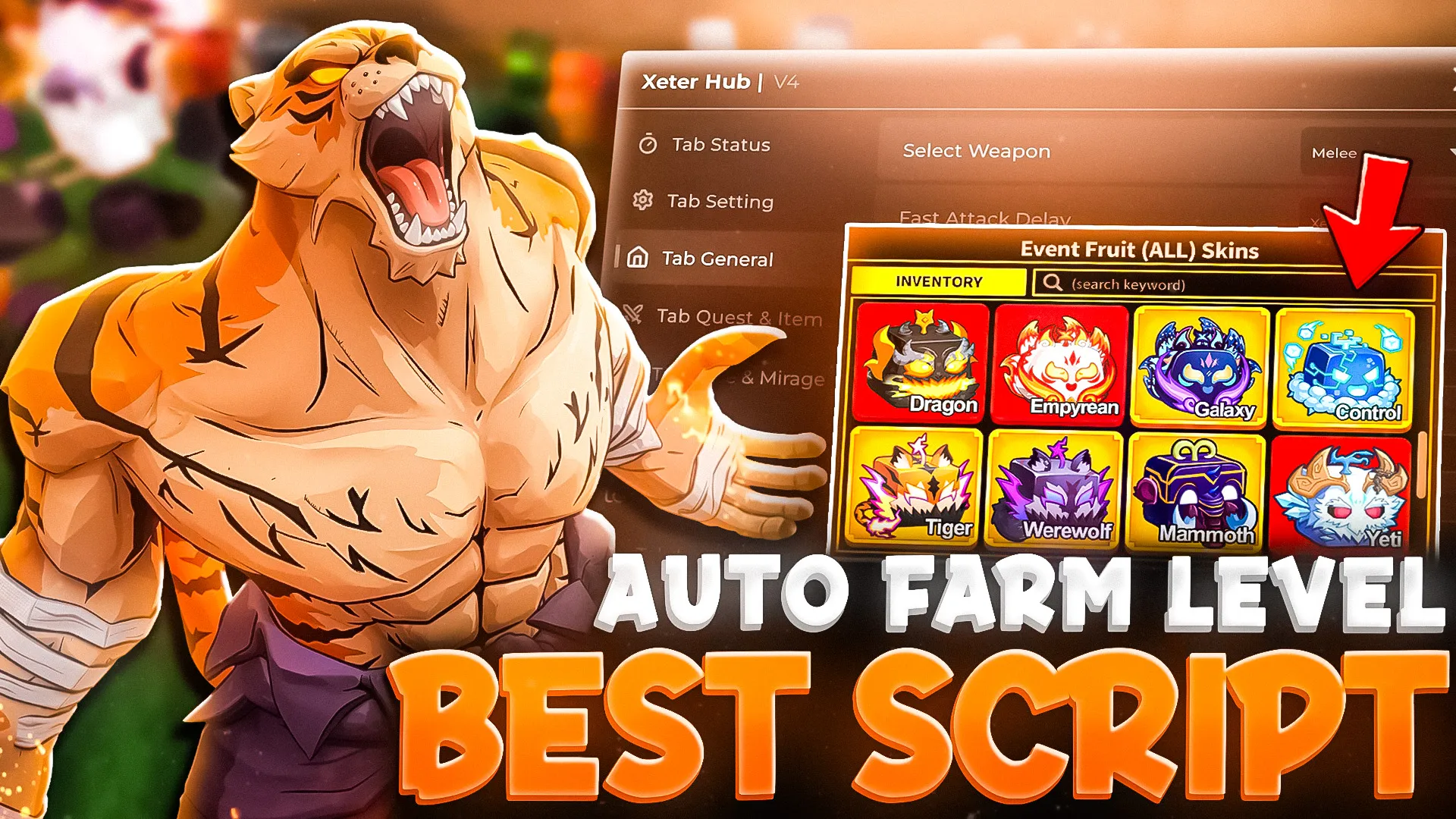 Xeter Hub - Blox Fruits - AUTO FARM LEVELS | AU... Script preview