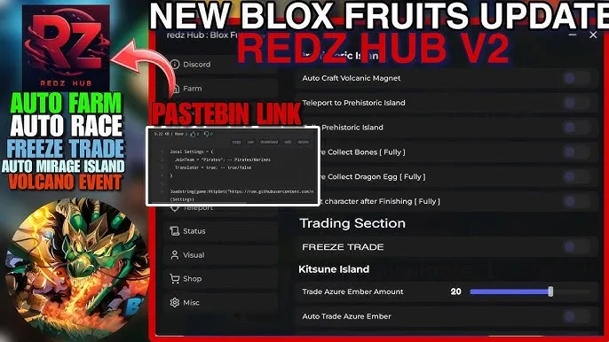 [🔥 OP] Redz Hub Script – Ultimate Auto Farm, S... Script preview