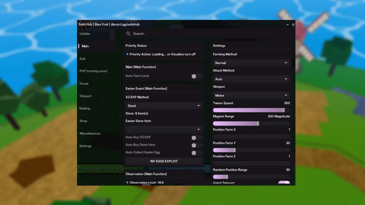 Blox Fruits Script — NO KEY, Find All Eggs, Eas... Script preview